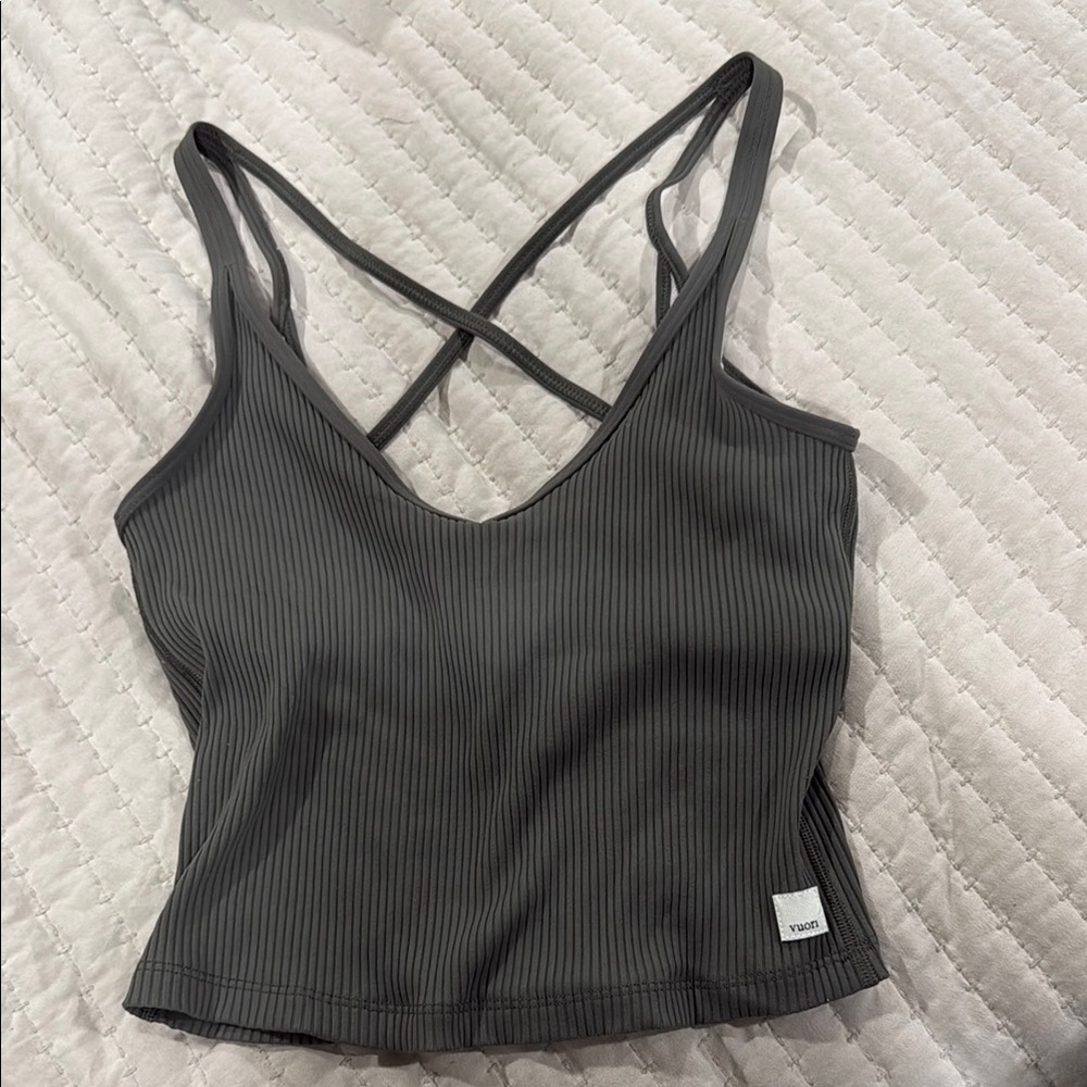 Vuori Green Ribbed Tank